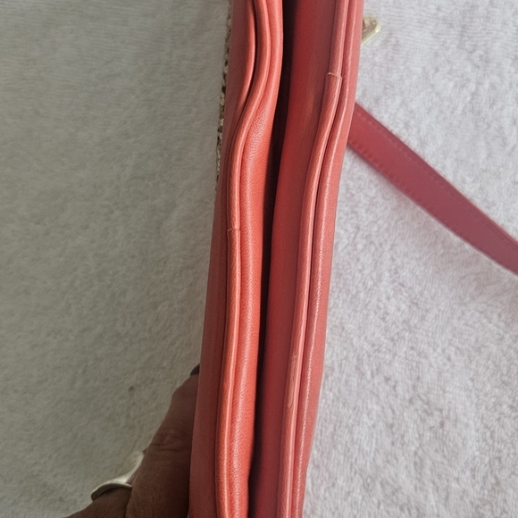 Tory Burch Reva Red Leather Detachable Chain Link Shoulder Bag/Crossbody/Clutch - Picture 7 of 8